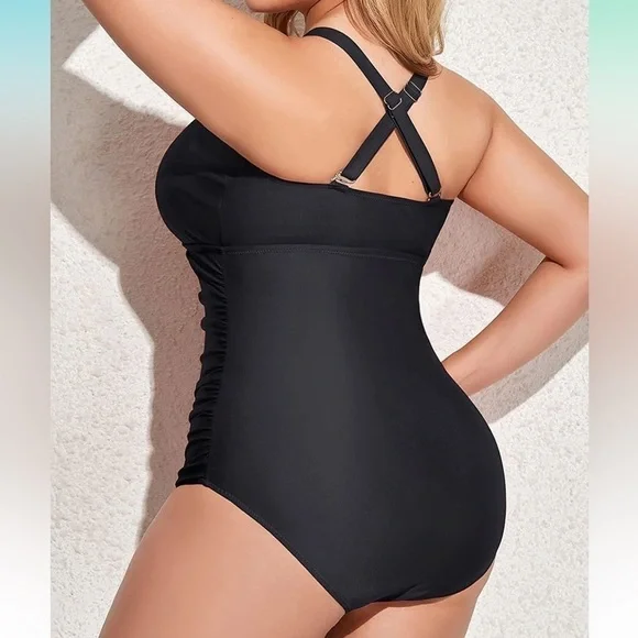 Yonique Plus Size One Piece Tummy Control Swimsuit - Picture 2 of 7
